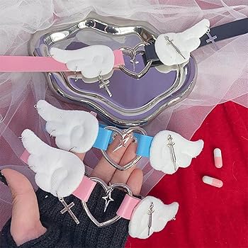 Amazon | [tegongse] 中空ハート首輪ネックレス天使の羽